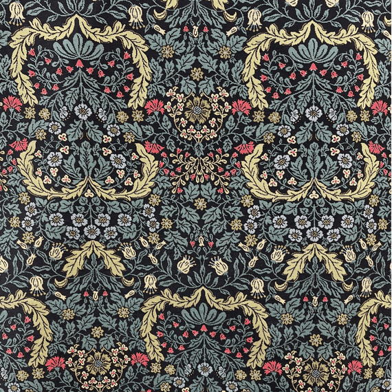 Arbustus Black - Cotton Mix Tapestry Fabric